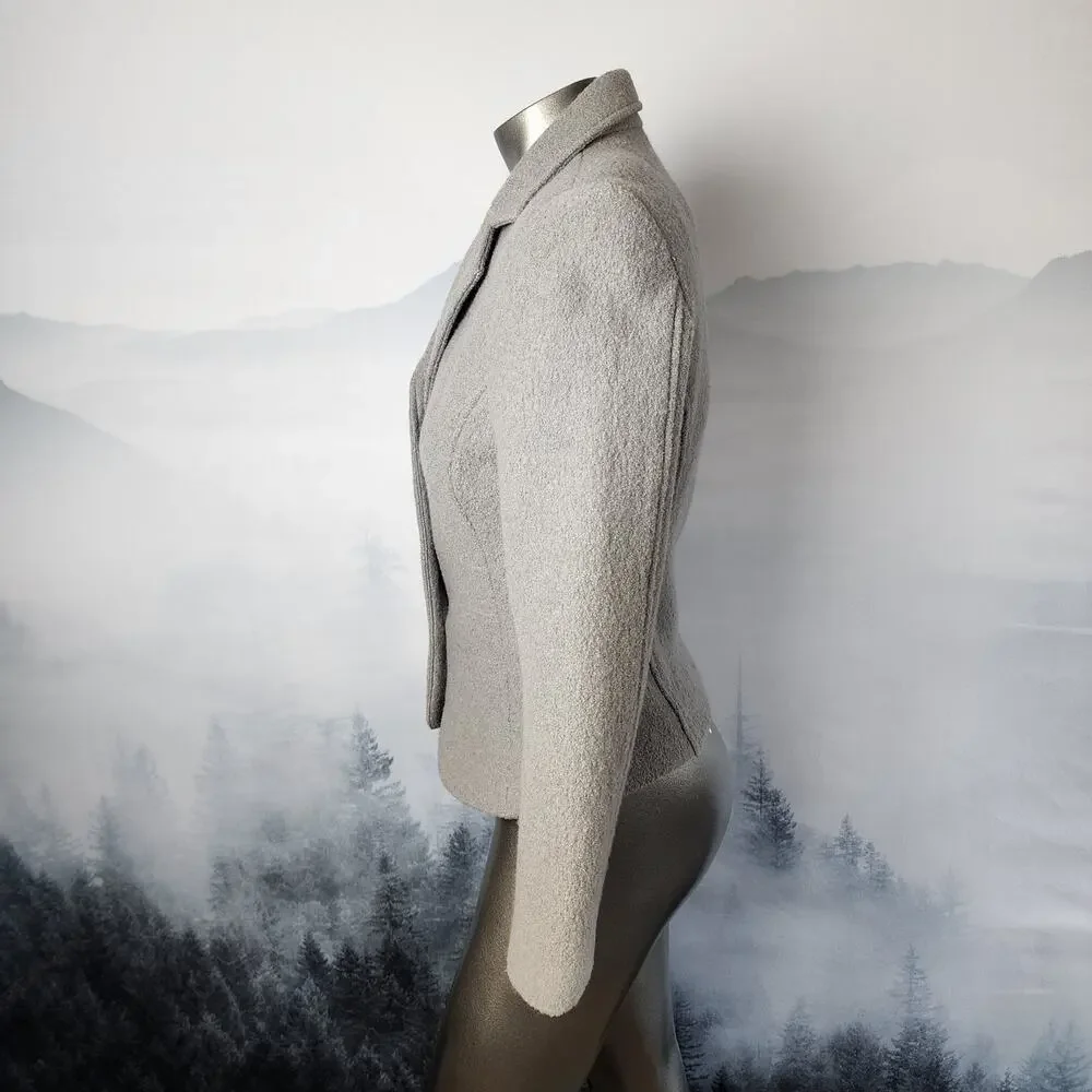 Linea Domani 100% Wool Gray V-Neck Y2557 Blazer | Women's 8